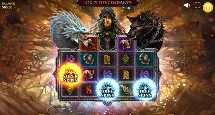 Loki's Descendants – funkcija Serpent pokrenuta s dijagonalnim Wild symbolima